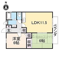アップウェル八木 2LDKの間取図画像