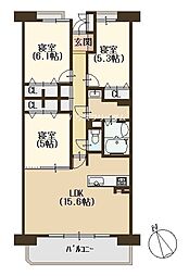 ヴィルメゾン上野芝 3LDKの間取図画像