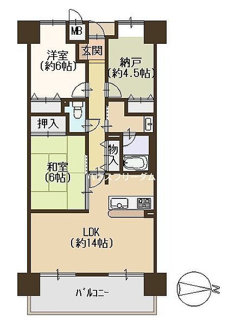 2SLDK 間取り