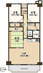 ローレルハイツ東天美 3LDKの間取図画像