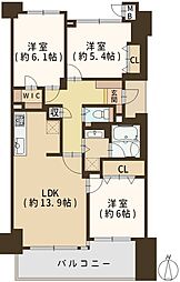 シルフィード松原 3LDKの間取図画像