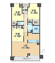 グランスイート南茨木 3LDKの間取図画像