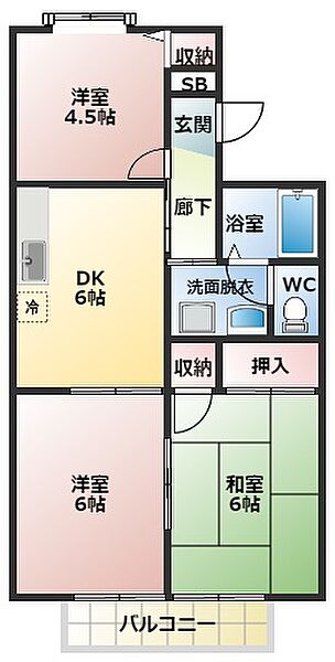 グレイスコート峰塚B ｜大阪府羽曳野市西浦6丁目(賃貸アパート3DK・2階・50.04㎡)の写真 その2