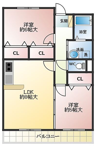 アシスト三伯 ｜大阪府松原市三宅中1丁目(賃貸マンション2LDK・3階・50.45㎡)の写真 その2