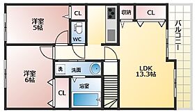 フォルトゥーナ道明寺B  ｜ 大阪府藤井寺市道明寺4丁目（賃貸アパート2LDK・2階・58.04㎡） その2