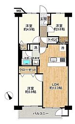 コスモ町屋 3LDKの間取図画像