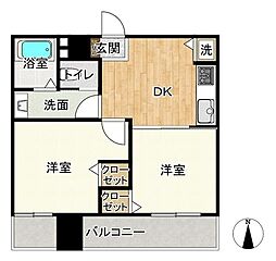 グランヴィラ綾瀬 2DKの間取図画像