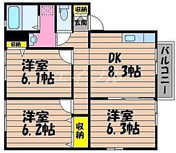 間取図画像 3DK