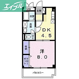 グランパス・21 1DKの間取図画像