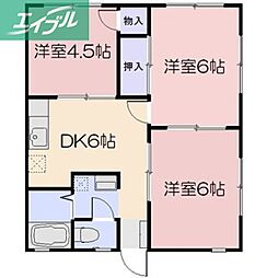 コーポプラザント 3DKの間取図画像