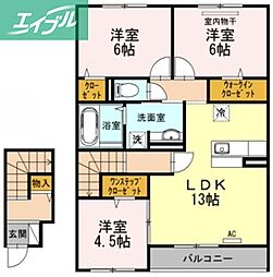 カトルセゾン 3LDKの間取図画像