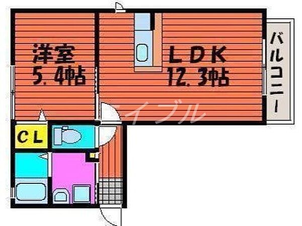 シャーメゾングロワールA ｜岡山県岡山市南区東畦(賃貸アパート1LDK・1階・40.41㎡)の写真 その2