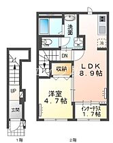 カーサ　グリシーヌ  ｜ 岡山県倉敷市連島町鶴新田（賃貸アパート1LDK・2階・42.31㎡） その2