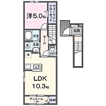 ルナテセラI  ｜ 岡山県倉敷市水江（賃貸アパート1LDK・2階・44.28㎡） その2