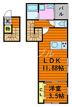 COCO上富井  ｜ 岡山県倉敷市上富井（賃貸アパート1LDK・2階・42.51㎡） その2