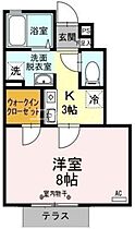 progress　Ａ棟  ｜ 岡山県倉敷市白楽町（賃貸アパート1K・1階・26.63㎡） その2