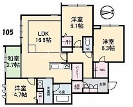 マグノリア　カリーノ  ｜ 岡山県倉敷市中央2丁目（賃貸マンション3LDK・1階・86.68㎡） その2