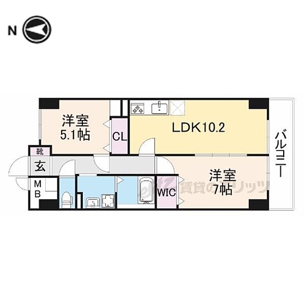 奈良県大和郡山市九条町(賃貸マンション1DK・3階・42.06㎡)の写真 その2