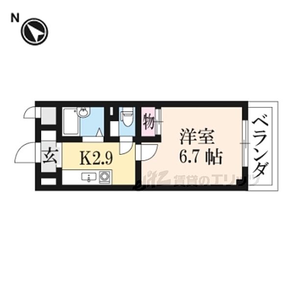 グレイスフローラ富雄 212｜奈良県奈良市北3丁目(賃貸マンション1K・2階・22.50㎡)の写真 その2