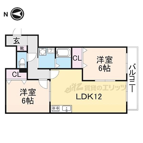 カーサエスペランサ 202｜大阪府交野市私部南２丁目(賃貸アパート2LDK・2階・57.62㎡)の写真 その2