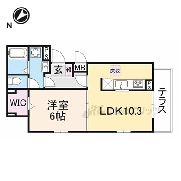 大阪府枚方市楠葉中之芝1丁目(賃貸アパート1LDK・1階・40.13㎡)の写真 その2