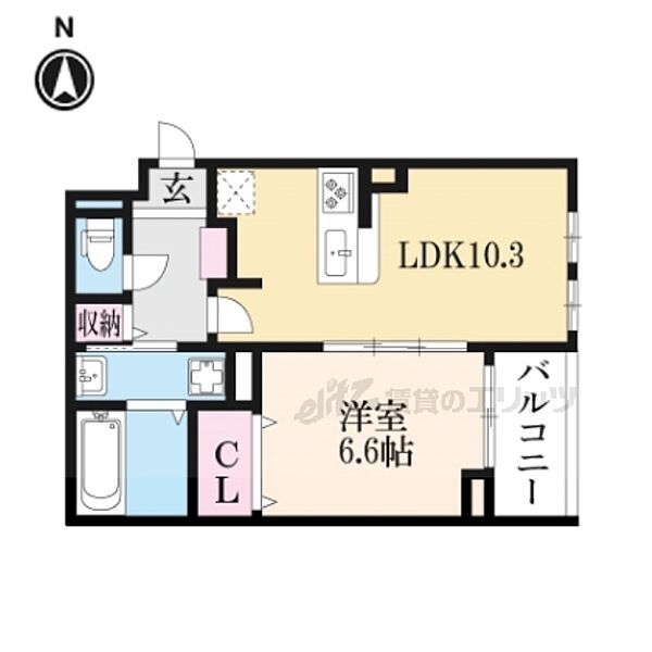 ラ　ヴィータ　リッカ 301｜大阪府枚方市大峰元町1丁目(賃貸アパート1LDK・3階・41.98㎡)の写真 その2