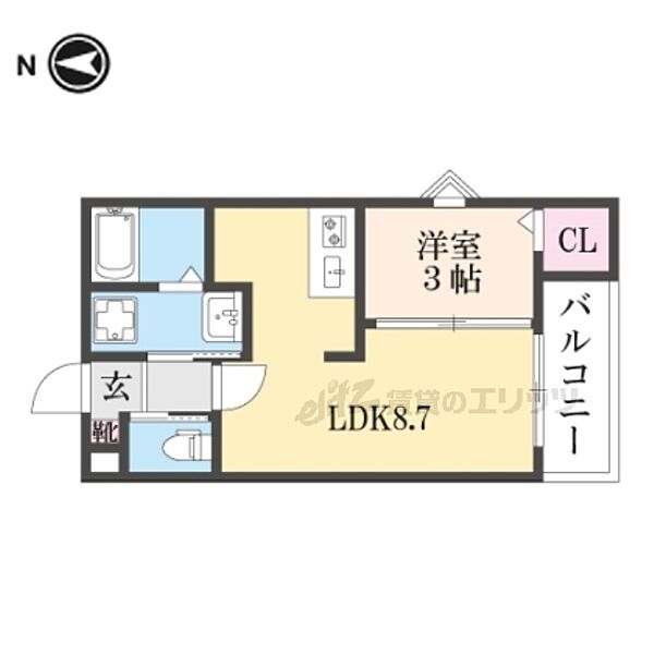 ジーメゾン渚元町プレディア 201｜大阪府枚方市渚元町(賃貸アパート1LDK・2階・28.43㎡)の写真 その2