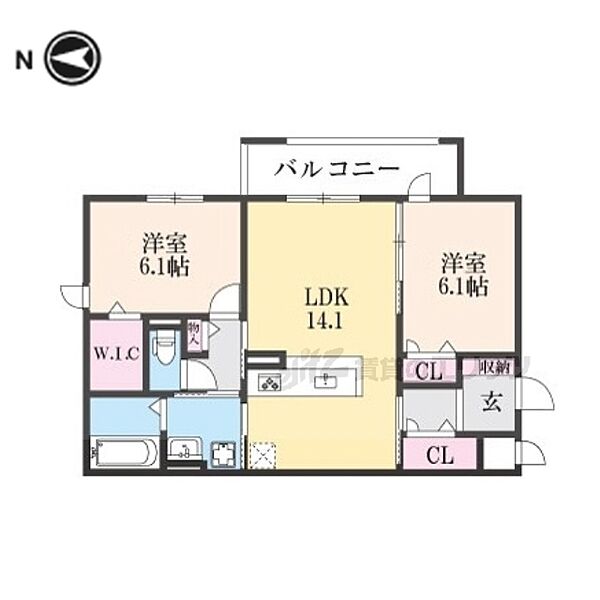 Ｒｅｐｏｓ 305｜大阪府枚方市伊加賀西町(賃貸アパート2LDK・3階・64.45㎡)の写真 その2