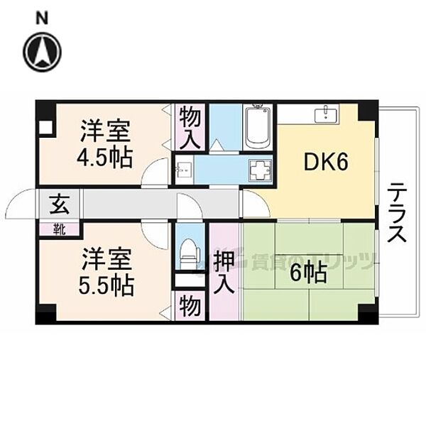 モナーク率川 401｜奈良県奈良市小川町(賃貸マンション2LDK・4階・53.28㎡)の写真 その2