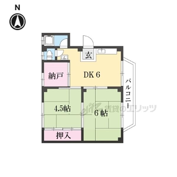 翠香園コーポ百合 303｜大阪府枚方市北中振１丁目(賃貸マンション2DK・3階・40.77㎡)の写真 その1