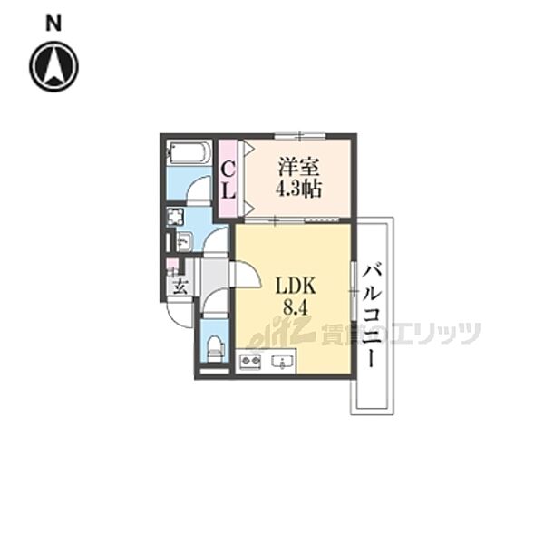 ＡＬＥＧＲＩＡ枚方Ｎｏｒｔｈ 302｜大阪府枚方市枚方元町(賃貸アパート1LDK・3階・31.84㎡)の写真 その2