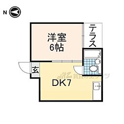 フリーディオ中木田 1DKの間取図画像