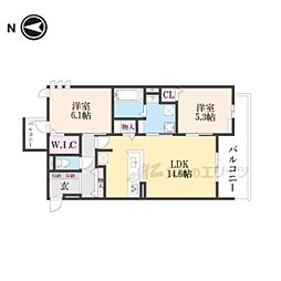 フィエルテ 3階2LDKの間取り
