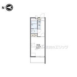 レオパレススプルース 3階1Kの間取り