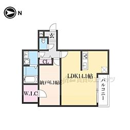 京阪本線 樟葉駅 徒歩14分の賃貸アパート 2階1LDKの間取り