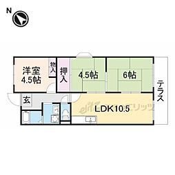 ヴィラージュ私市 3LDKの間取図画像