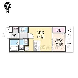 chou chou makinosaka 1LDKの間取図画像