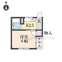 ウイングコート 1Kの間取図画像