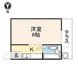レインボーコア2 1Kの間取図画像
