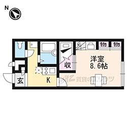 レオパレスルミエール 1Kの間取図画像
