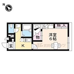 レオパレスプランタン四番館 1Kの間取図画像