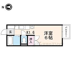 ヴァンメゾン 1Kの間取図画像