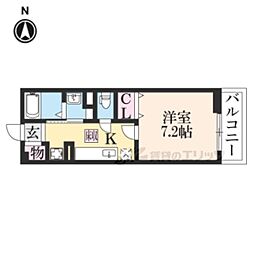 ミルトプラッツ2 1Kの間取図画像