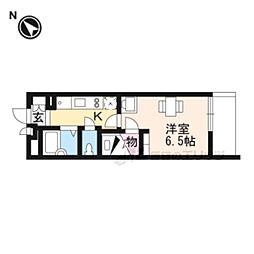 レオパレスひらかた 1Kの間取図画像