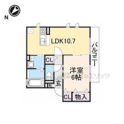 クレアメゾン 1LDKの間取図画像