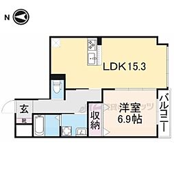 ユニヴァリィ美咲 1LDKの間取図画像