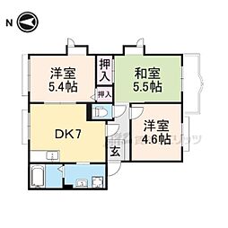 グランデージC棟 3DKの間取図画像