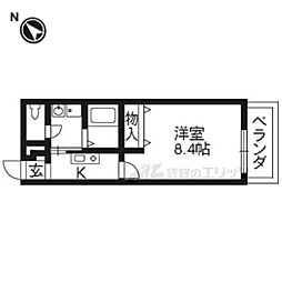 シャルマンエスパース 1Kの間取図画像