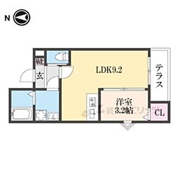 ジーメゾン渚元町プレディア 1LDKの間取図画像