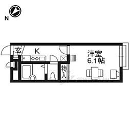 レオパレスシルフィード郡津 1Kの間取図画像